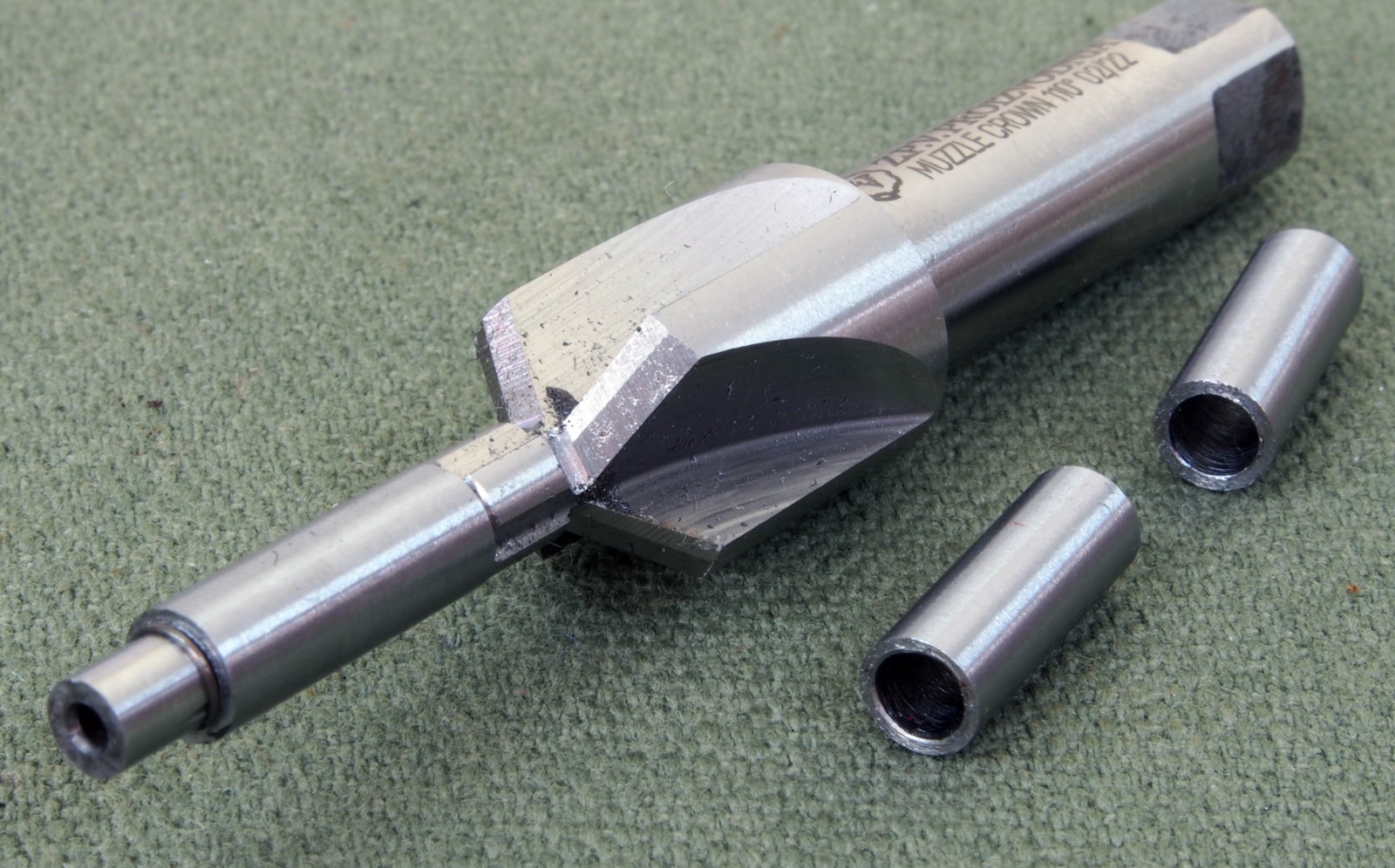 Muzzle Crowning tool, Cuts perfect 110 degree angle 22cal, 223 pilots