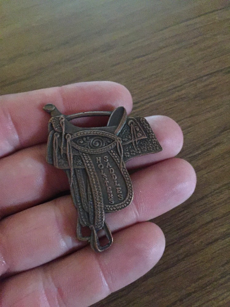 Saddle Pocket Watch Cover El Paso Texas Saddlery FOB Collector Rodeo METAL GIFT
