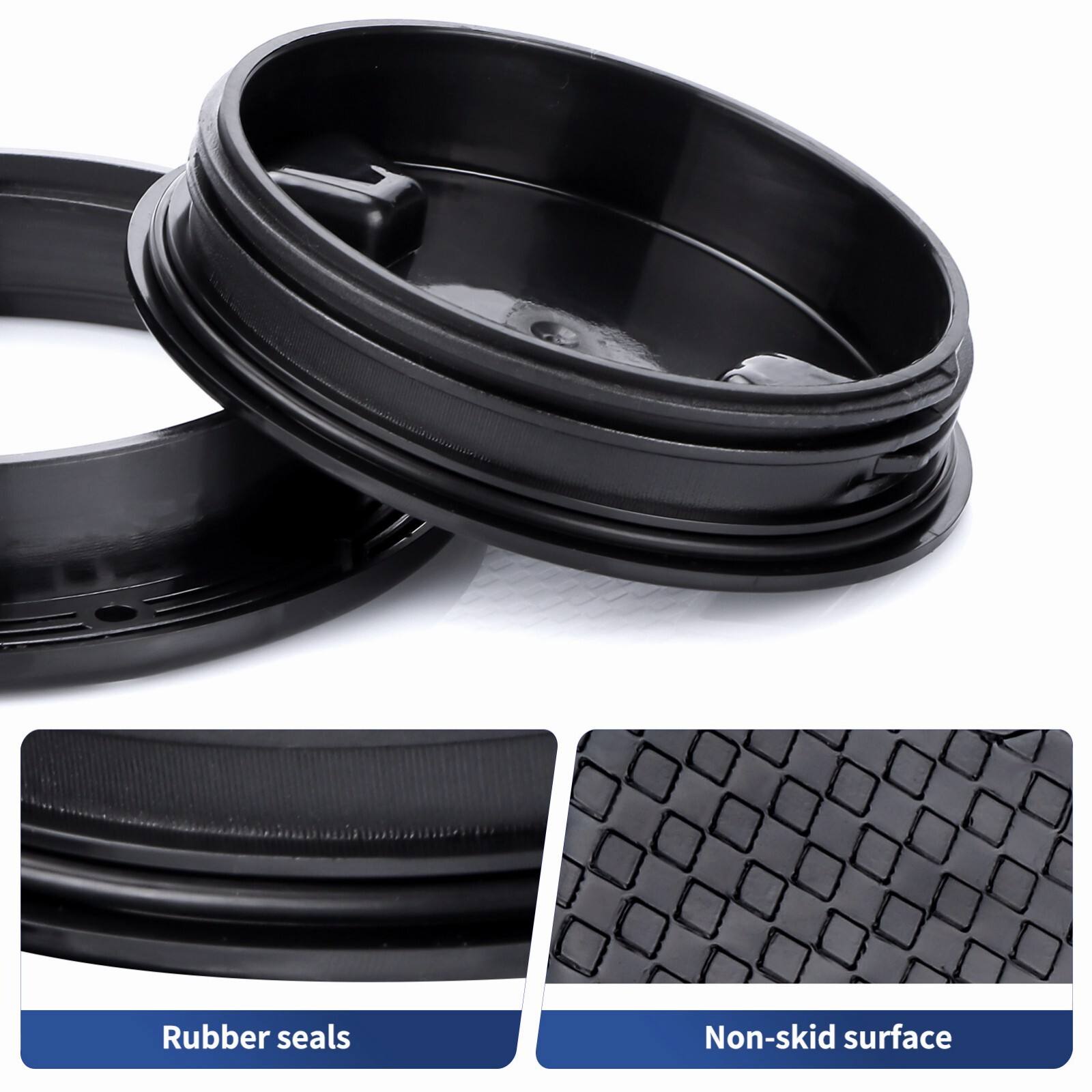 4-Inch Black Round Boat Hatch with Detachable Cover Marine Deck