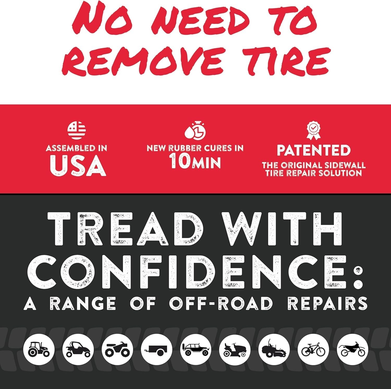 GlueTread SxS Pro Tire Repair Kit Ultimate Off-Road Tire Repair Kit Includes Sid