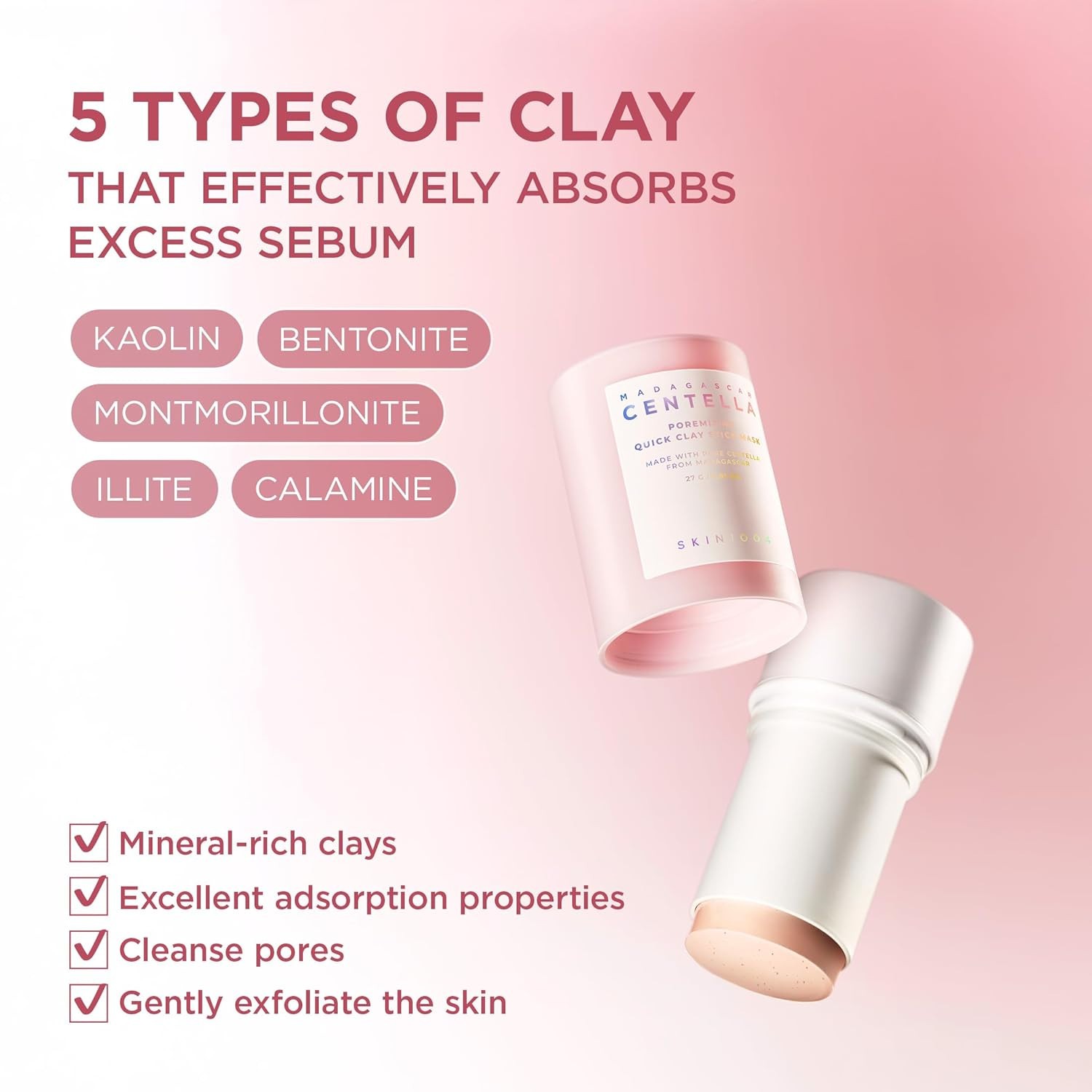 SKIN 1004 Madagascar Centella Poremizing Quick Clay Stick Mask 27g - 0.95oz