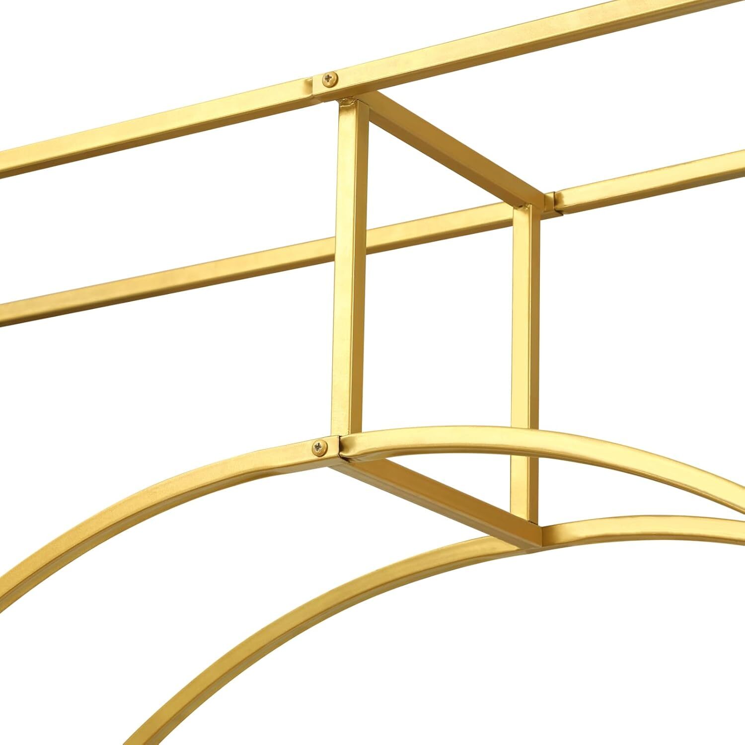 7.9ft Gold Wedding Arch Backdrop Stand, Square Arch Double Metal Balloon Arch