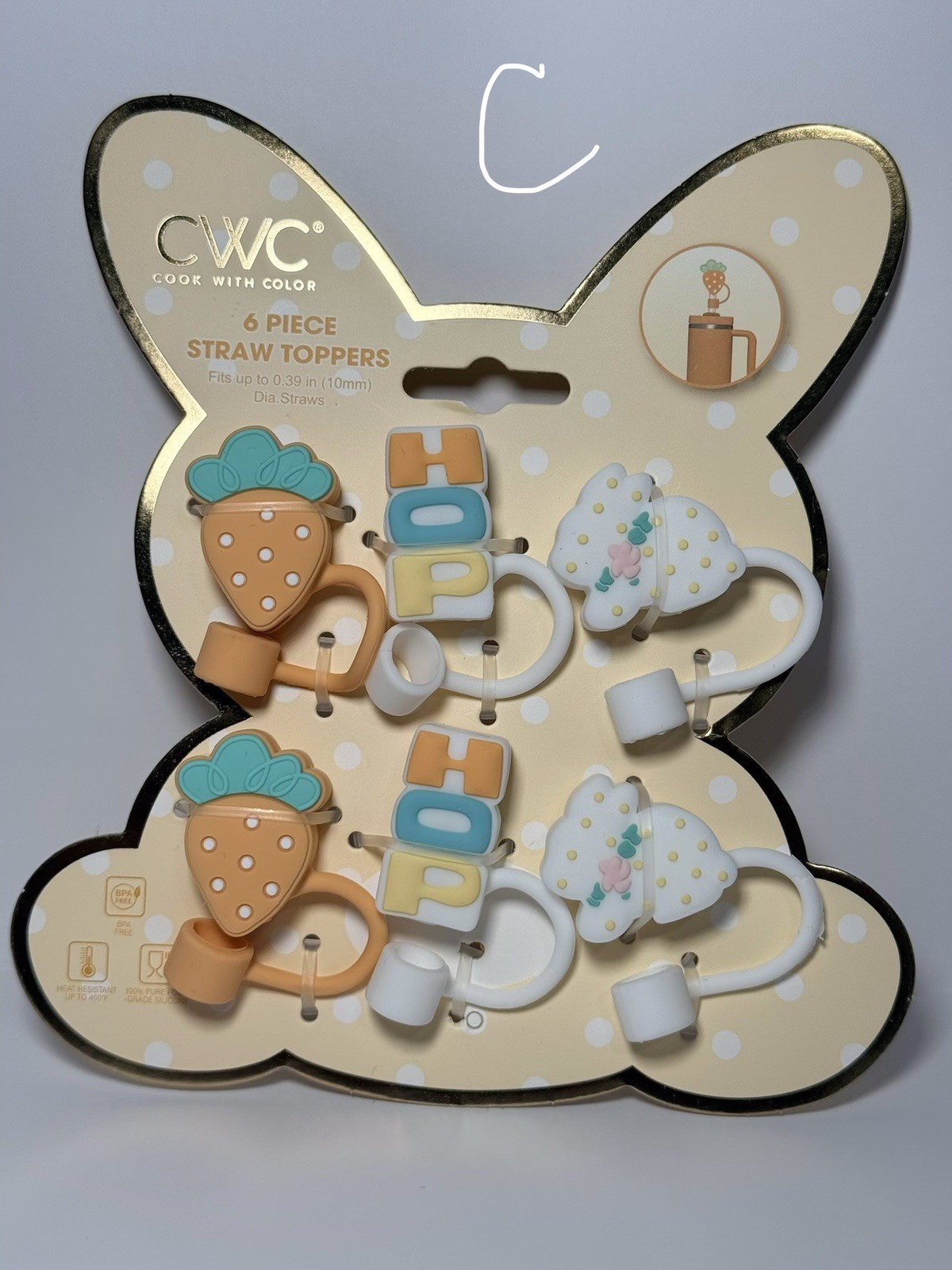 Cook With Color (CWC) EASTER SPRING Straw Toppers Covers BNWT | 6 DIFFERENT SETS