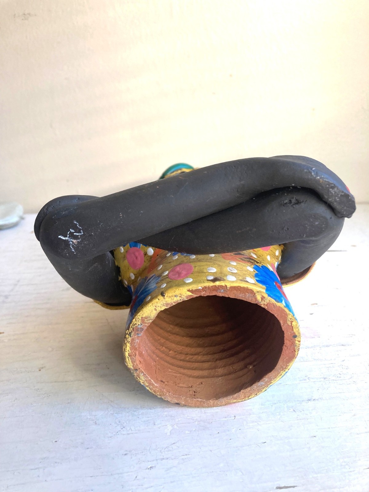 West Indies Woman Studio Pottery Sculpture Haiti Jamaica Carnival Hand Painted