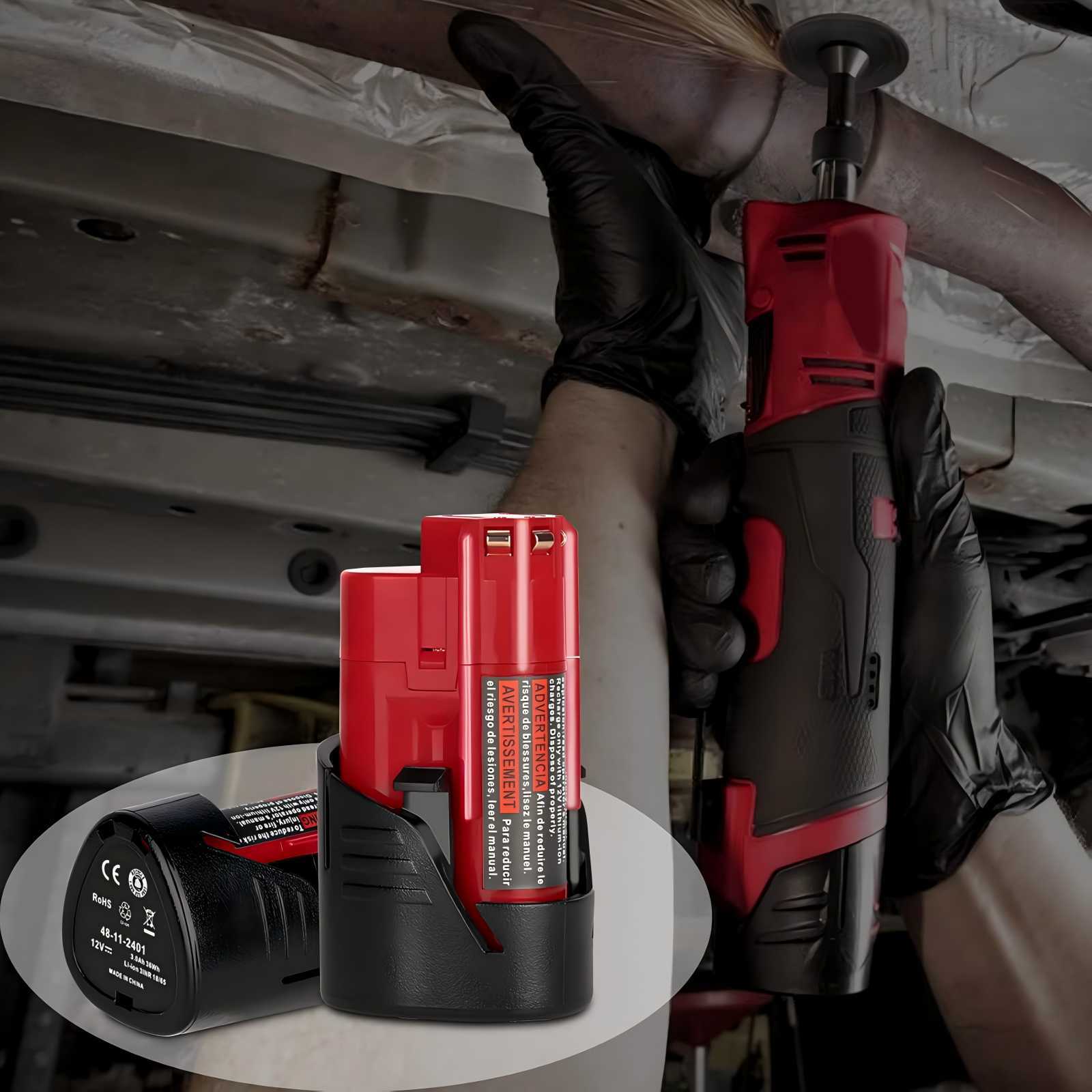 2 Pack 12V 3.0Ah for Milwaukee M-12 Lithium-ion Battery 48-11-2425 48-11-2420