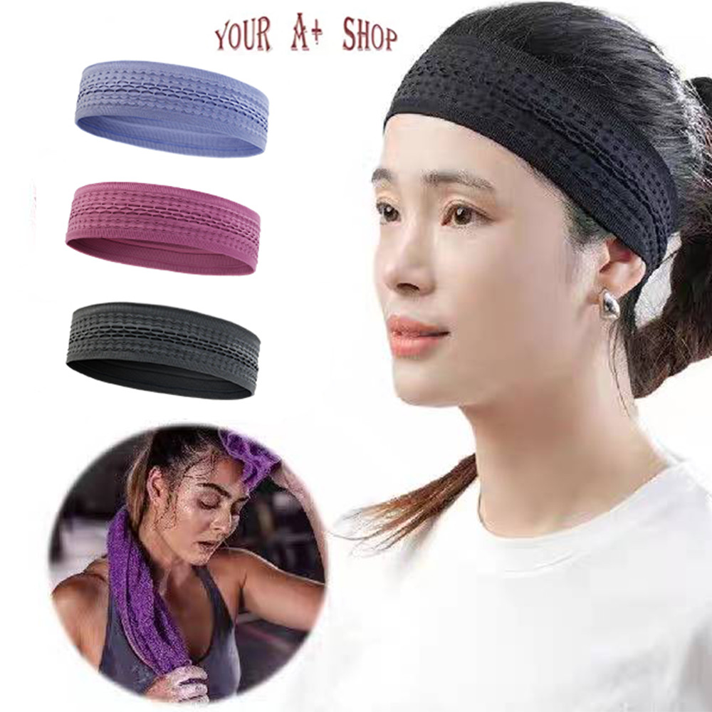Sports Headband for Men Women Moisture Wicking Sweat Band Elastic Wide Hair Band