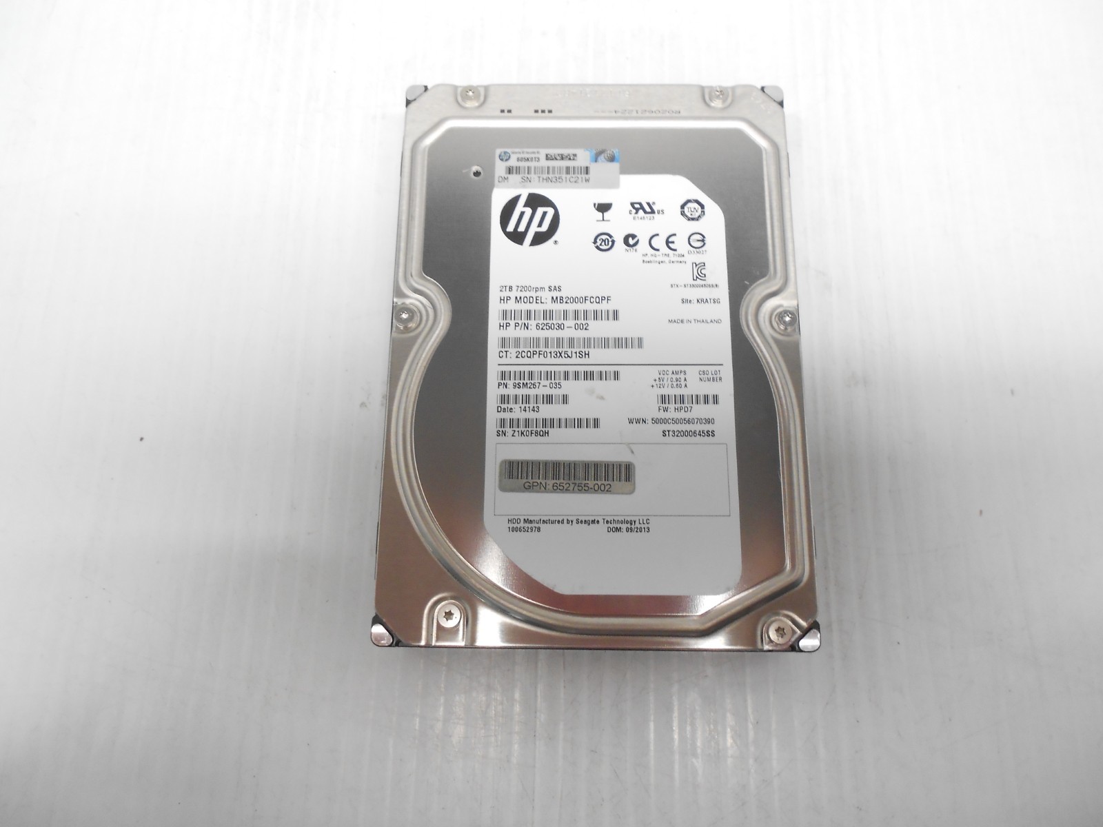 HP 2TB SAS 3.5" 7.2K server Hard drive 625030-002 MB2000FCQPF 9SM267-035 Dell