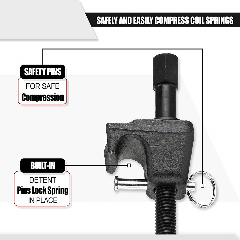 Heavy Duty Coil Spring Compressor Safety Lock Brackets Strut Shock Remover Tool