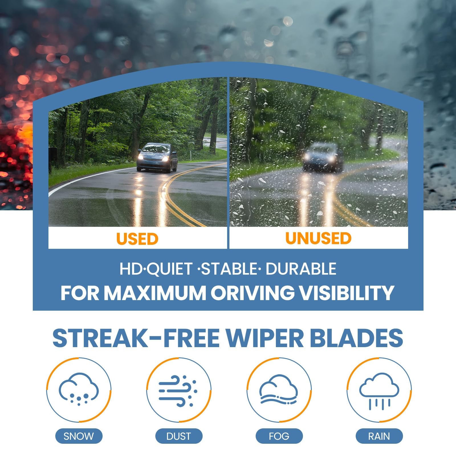 OEM QUALITY 24+18 Premium Original Replacement Windshield Wiper Blades,Quiet ...