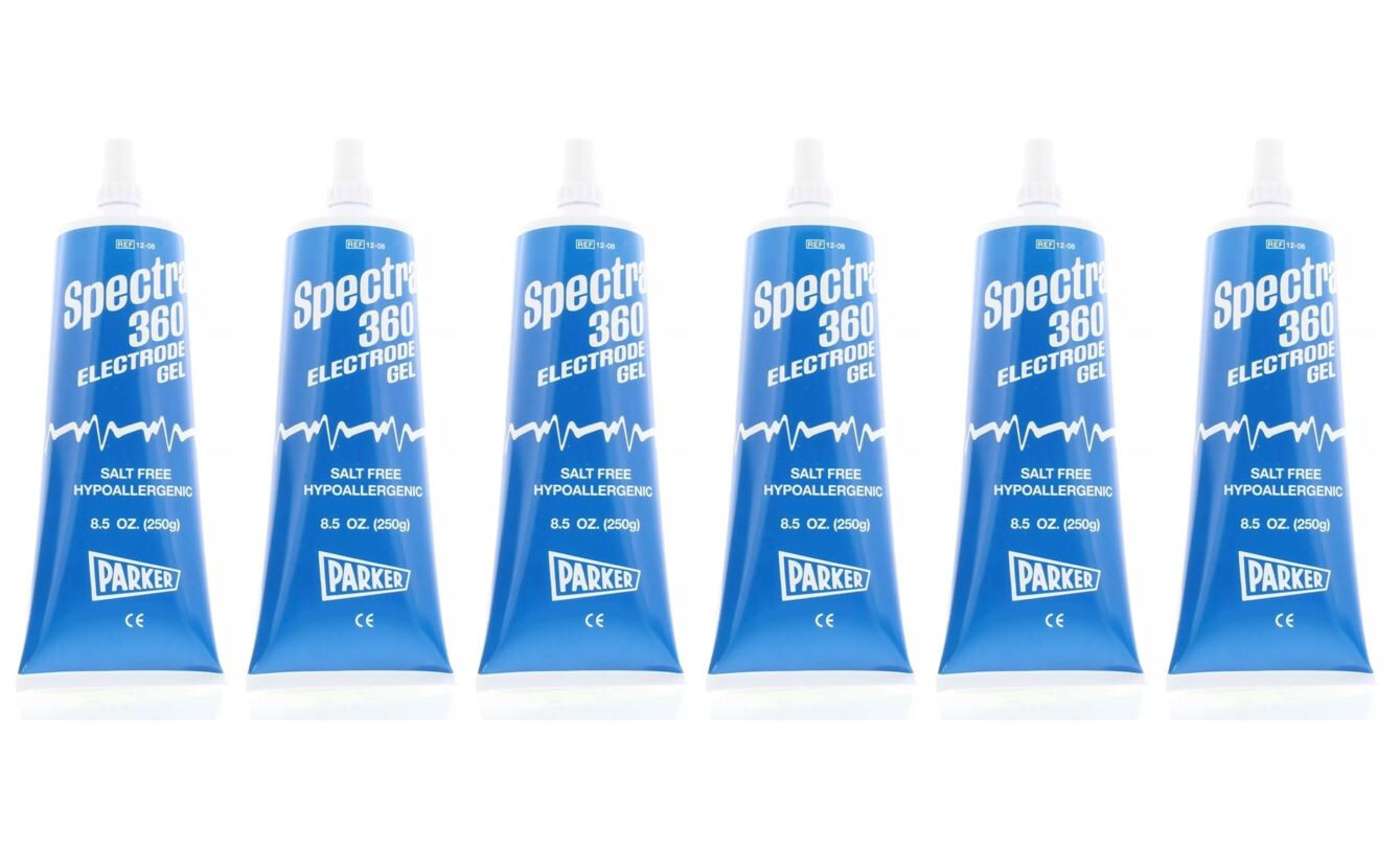 6 Pack Parker Spectra 360 Electrode Gel ECG Gel 8.5 oz. Tube