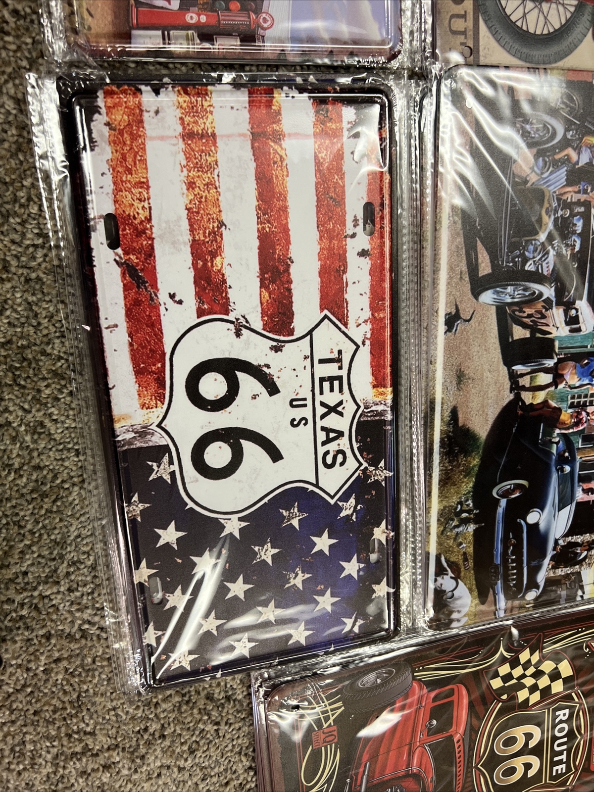 wall Sign decor tin metal plates set of 13 motorcycle Harley Davidson Indian New