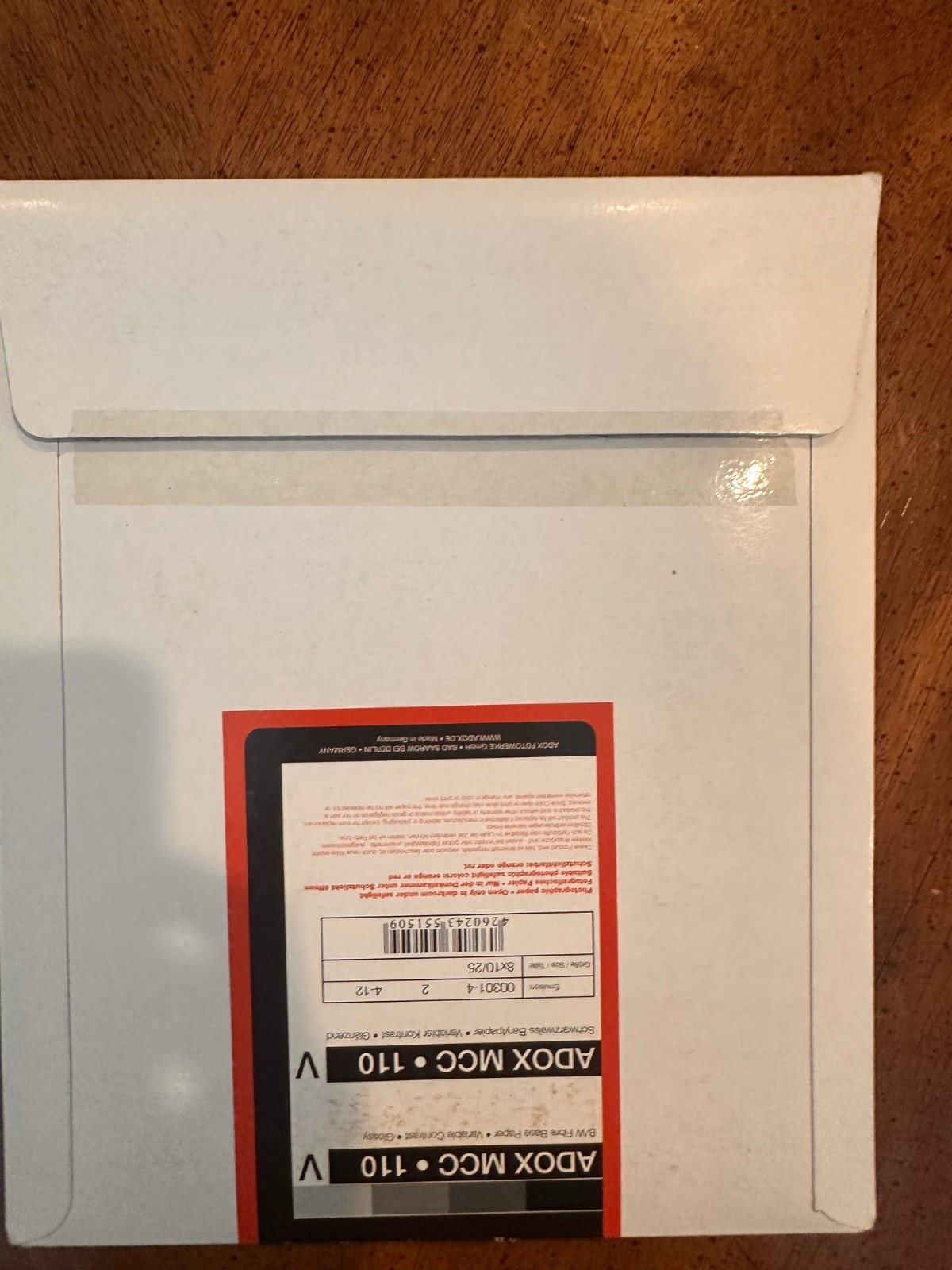 Adox MCC 110 Premium 8x10 Glossy Fiber Base Photo Paper Open Box Approx 5 Sheets