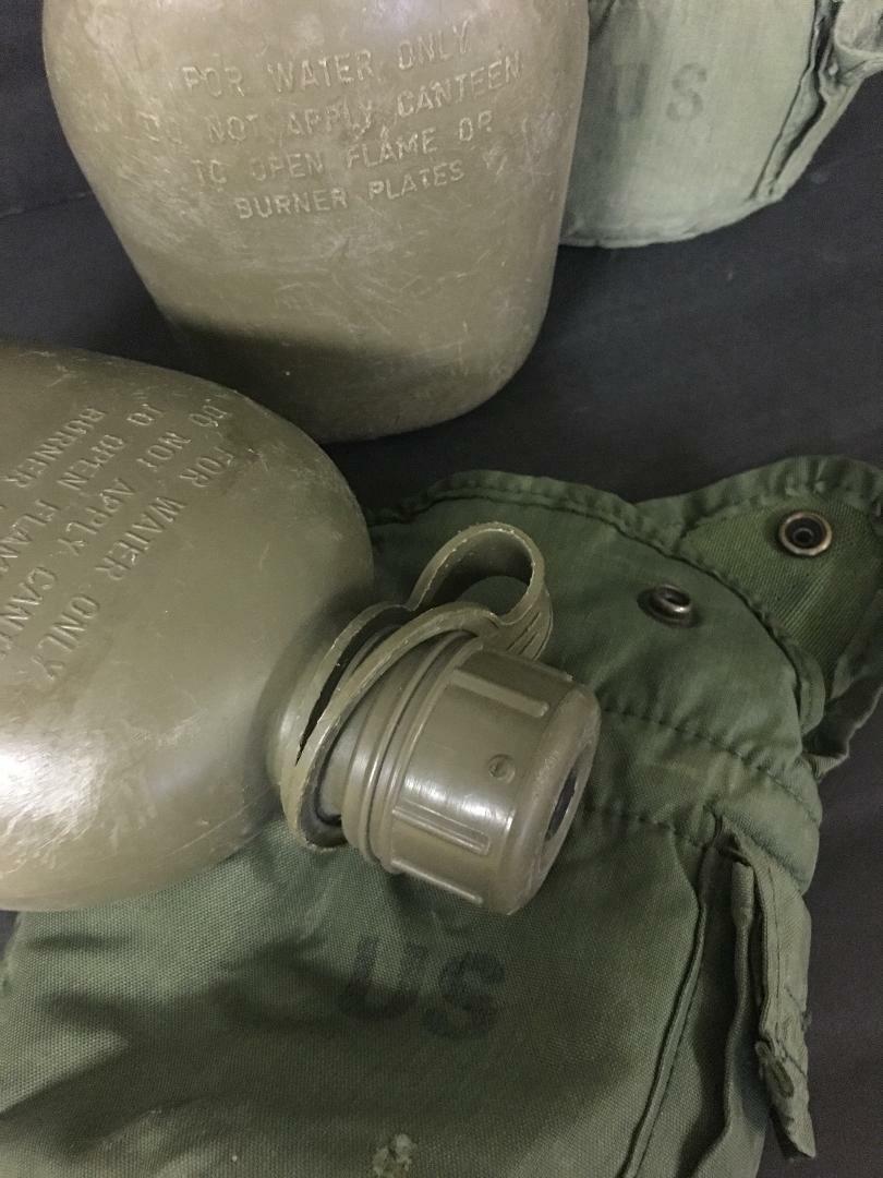 GENUINE USGI MILITARY 1 QUART 1QT WATER CANTEEN AND COVER ARMY OD GREEN GC