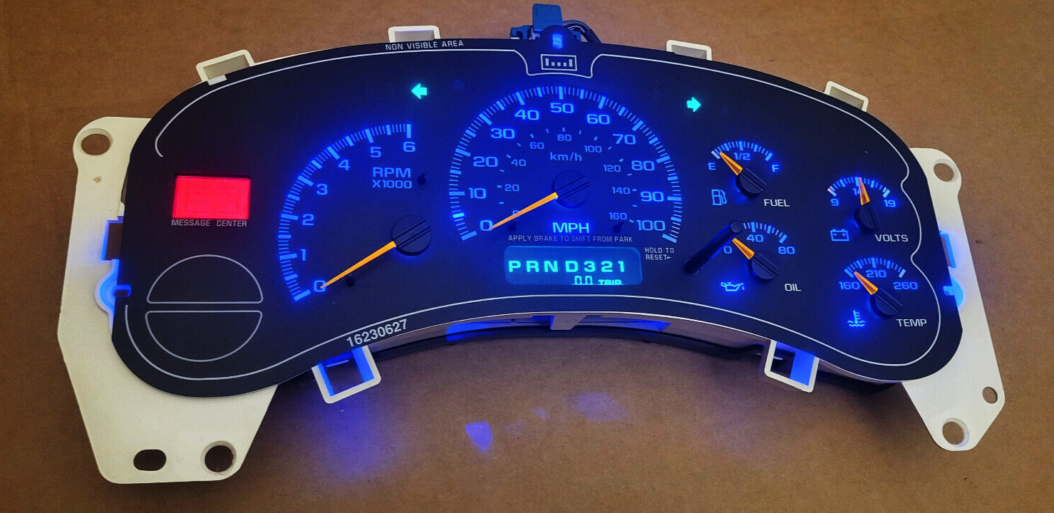 99-02 SILVERADO SIERRA TAHOE INSTRUMENT GAUGE CLUSTER SPEEDOMETER *MILES PROGRAM