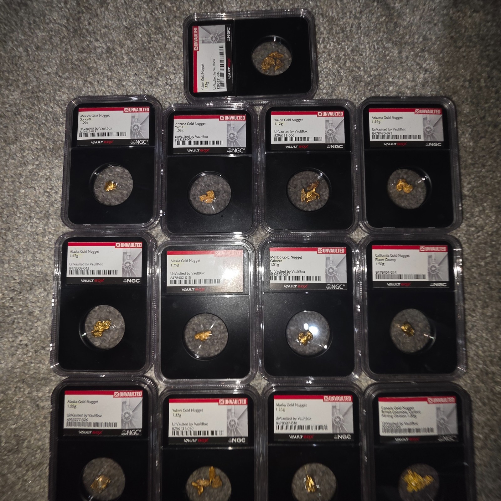 Alaskan gold nuggets 18.02 grams