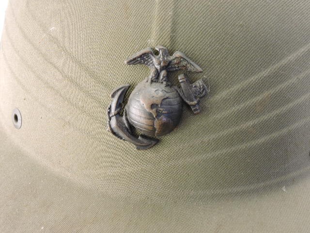 Vintage 1942-45 WW2 USMC Tropical Sun Pith Safari Helmet