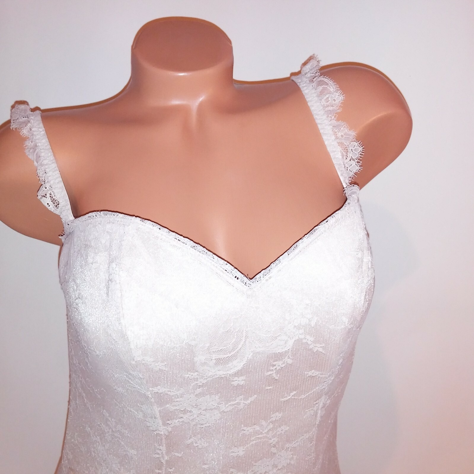 Fredericks of Hollywood Lingerie Bustier Corset Large Cream Lace Boned Lace Up