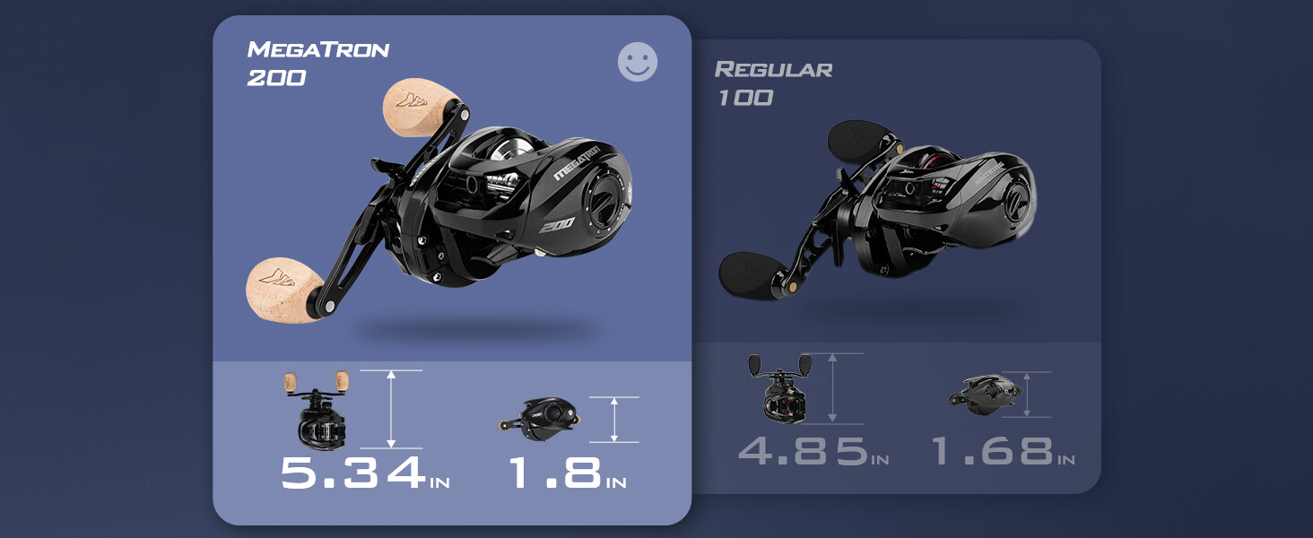 KastKing Megatron 200 Baitcasting Reel High Line Capacity 6.4:1 Fishing Reel-New