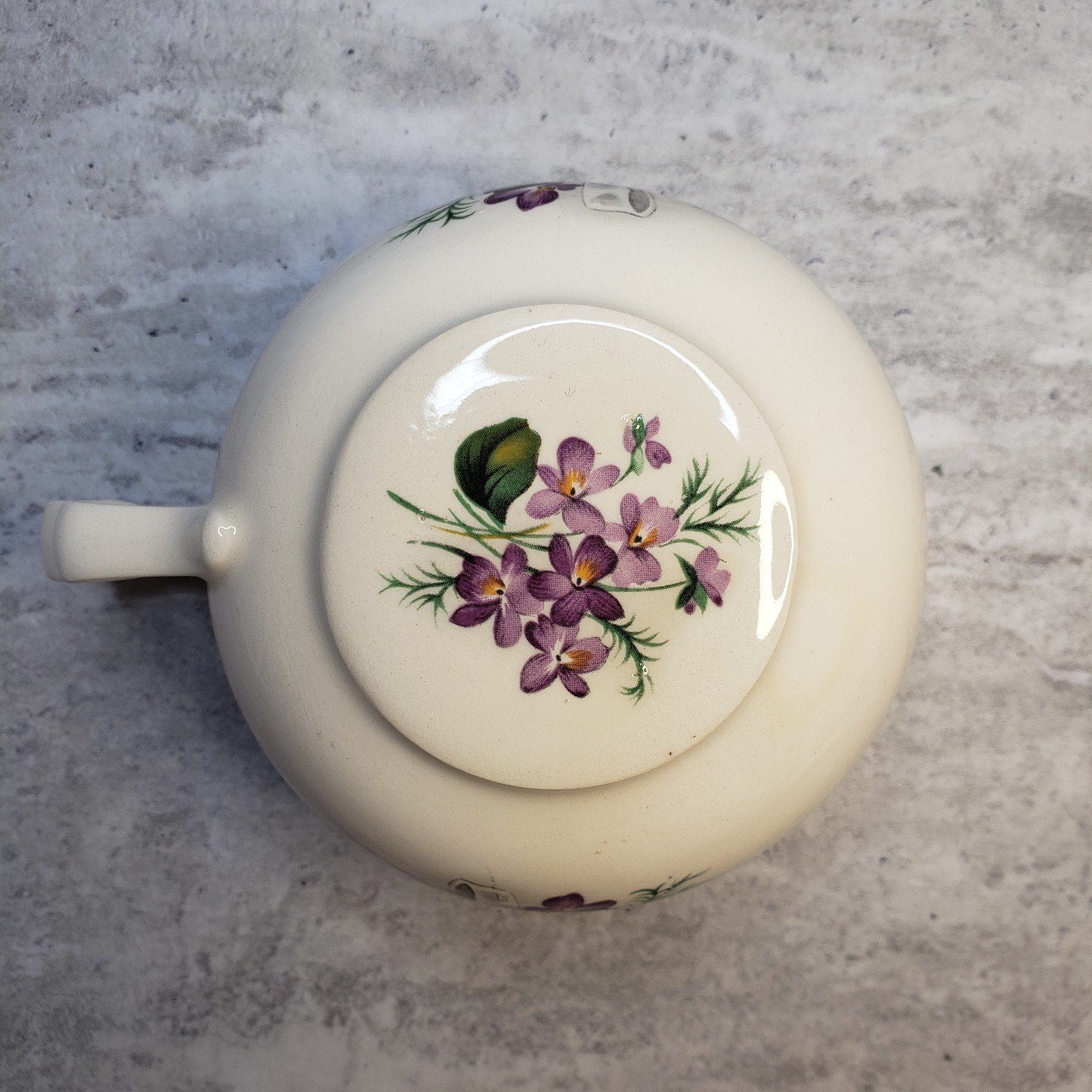Floral Teacup and Teapot Set with Unique Handle