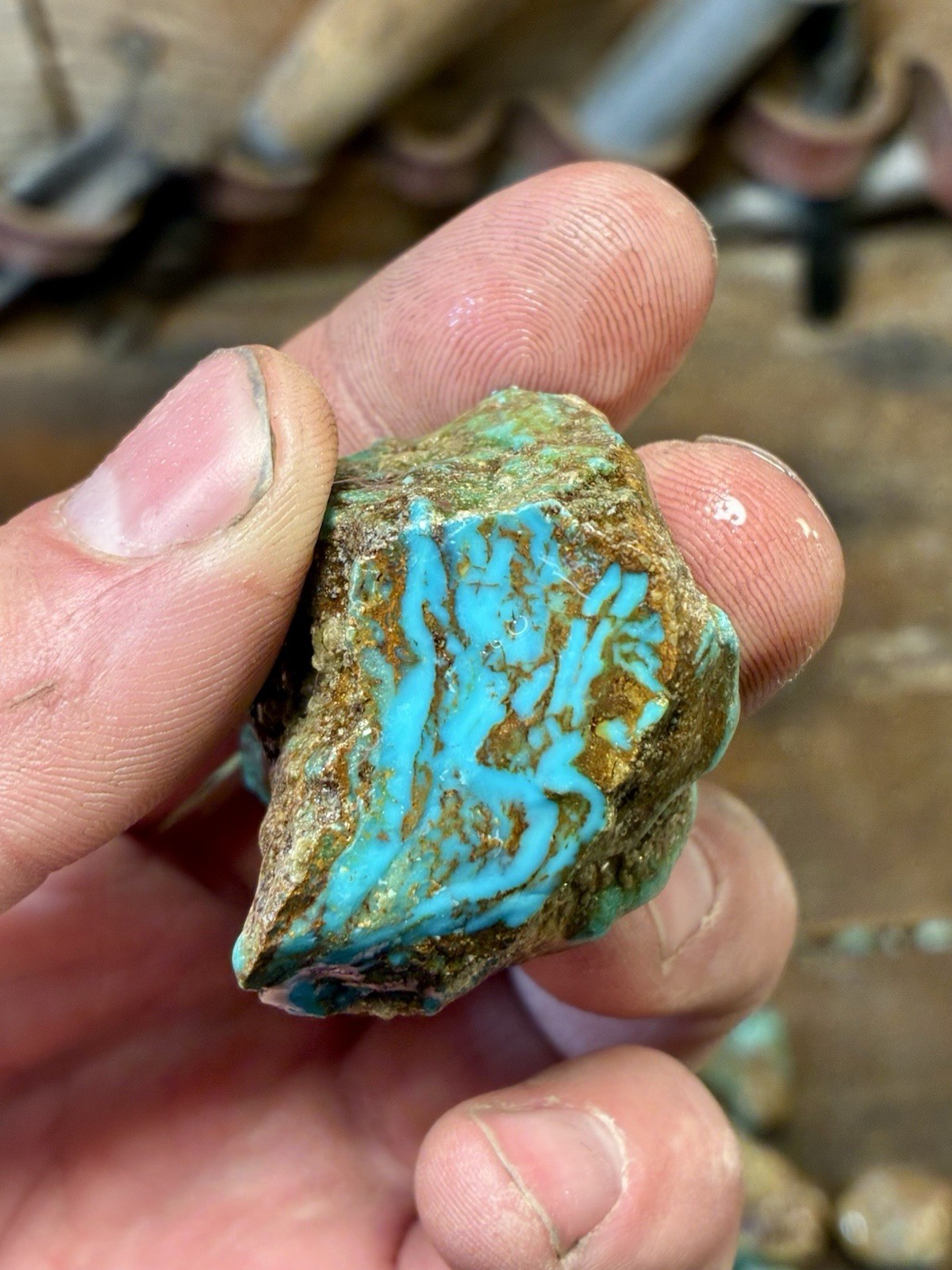 Turquoise Mountain - Kingman Blue Turquoise in Classic Red Matrix. 1 Lb.