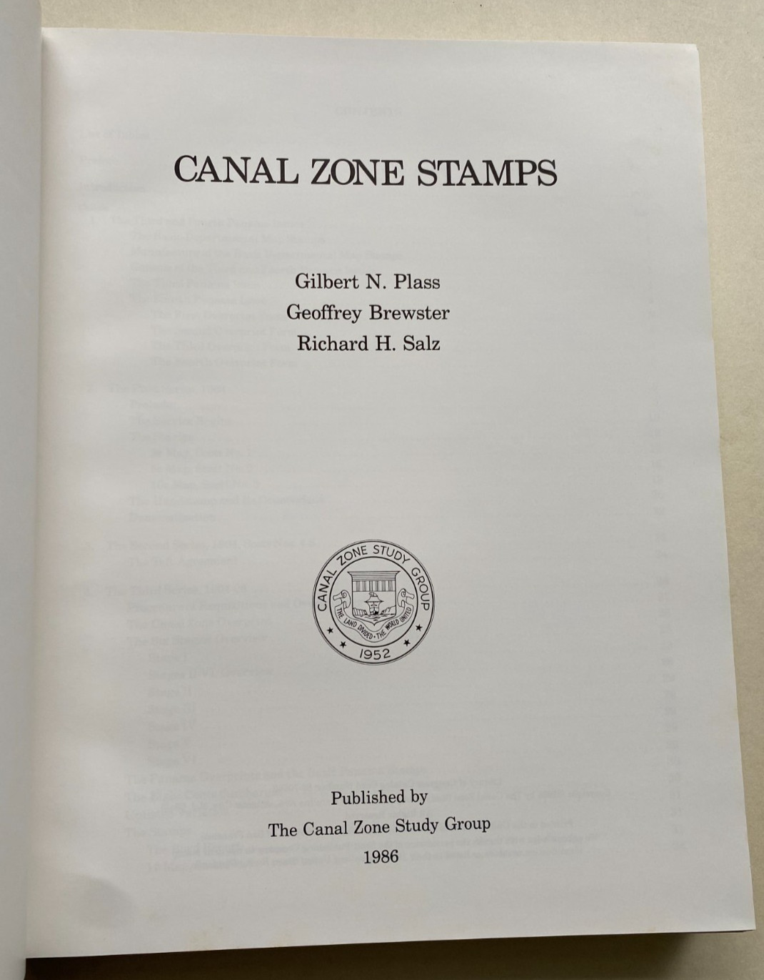 CANAL ZONE STAMPS by Gilbert N. Plass, Geoffrey Brewster, and Richard H. Salz
