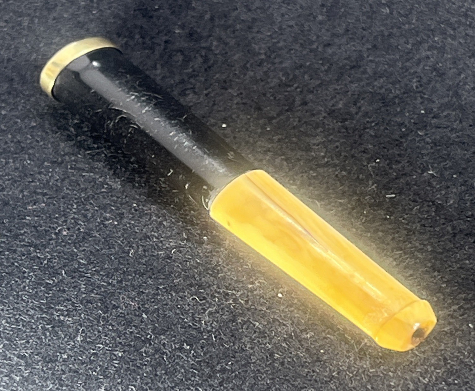 Antique 14k Gold Tip Cigarette Holder Ebony & Bone Shaft Size 3.00”