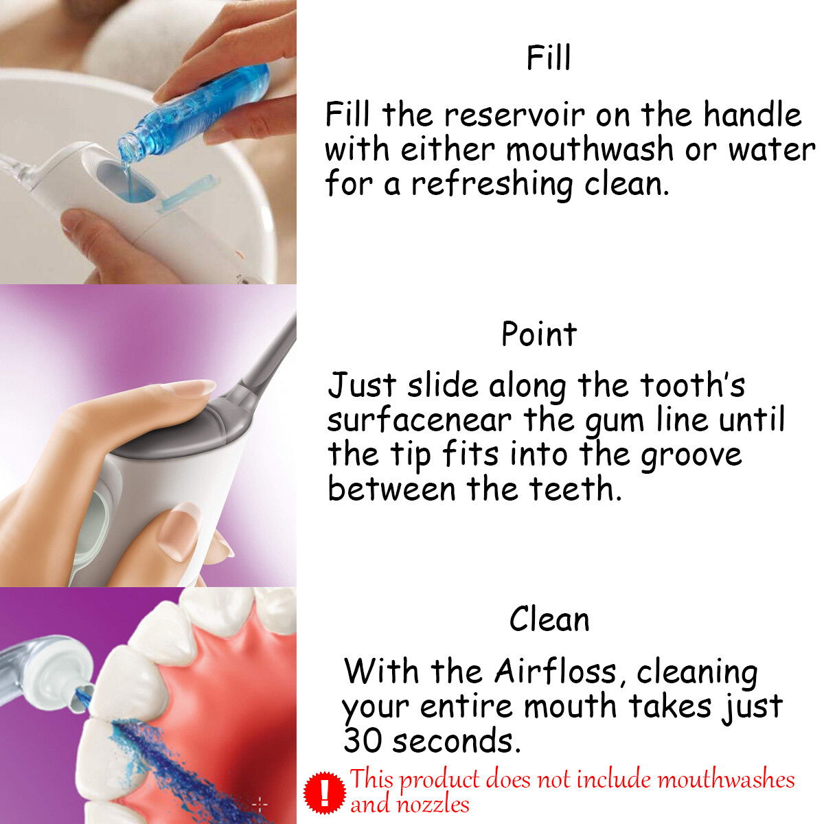 For Philips Sonicare AirFloss PRO HX8332/11 HX8340 Flosser Handle(NO Nozzle)