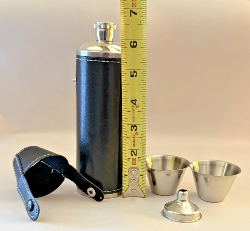 10 oz Flask Gift Set with 2 Shot Glasses & Funnel Stainless Steel Golf Flask
