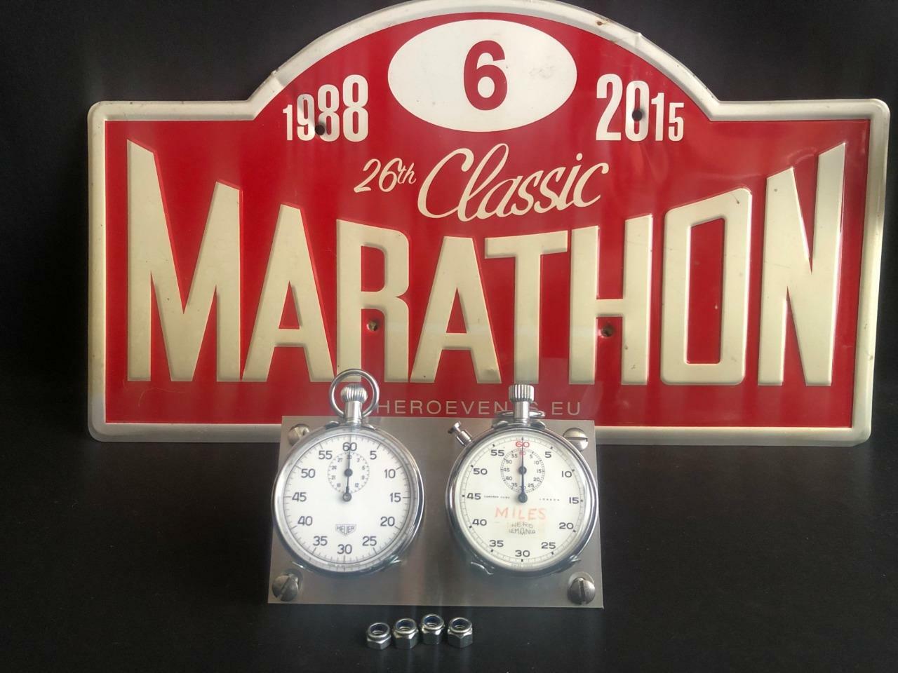 RALLY STOPWATCH CLIPS PERIOD HISTORIC CAR DASHBOARD DOUBLE TIMER MOUNTING PANEL