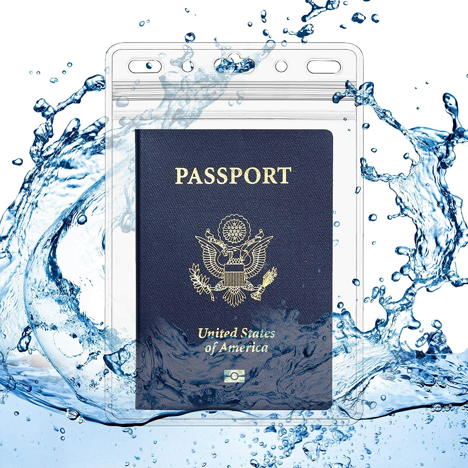 Passport Holder WATERPROOF 4" x 6" ID Vaccination Card Protector Travel badge