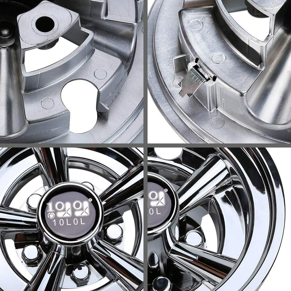 8 Inch Golf Cart Wheel Covers Hub Caps for EZGO Club Car Yamaha,Set of 4-Chrome