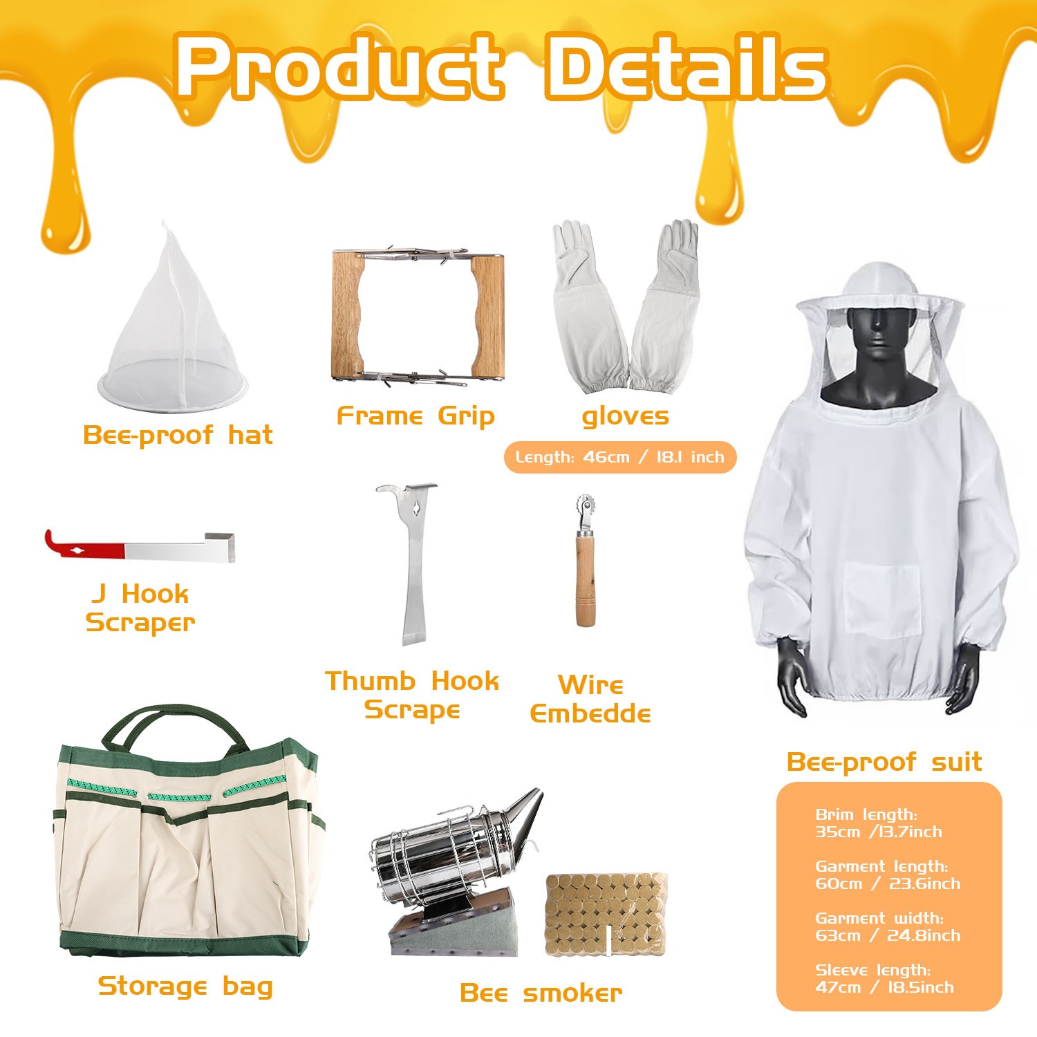 30 Pcs Beekeeping Supplies Tools Bee Suit Bee Keeping Starter Kit Bee Keeper