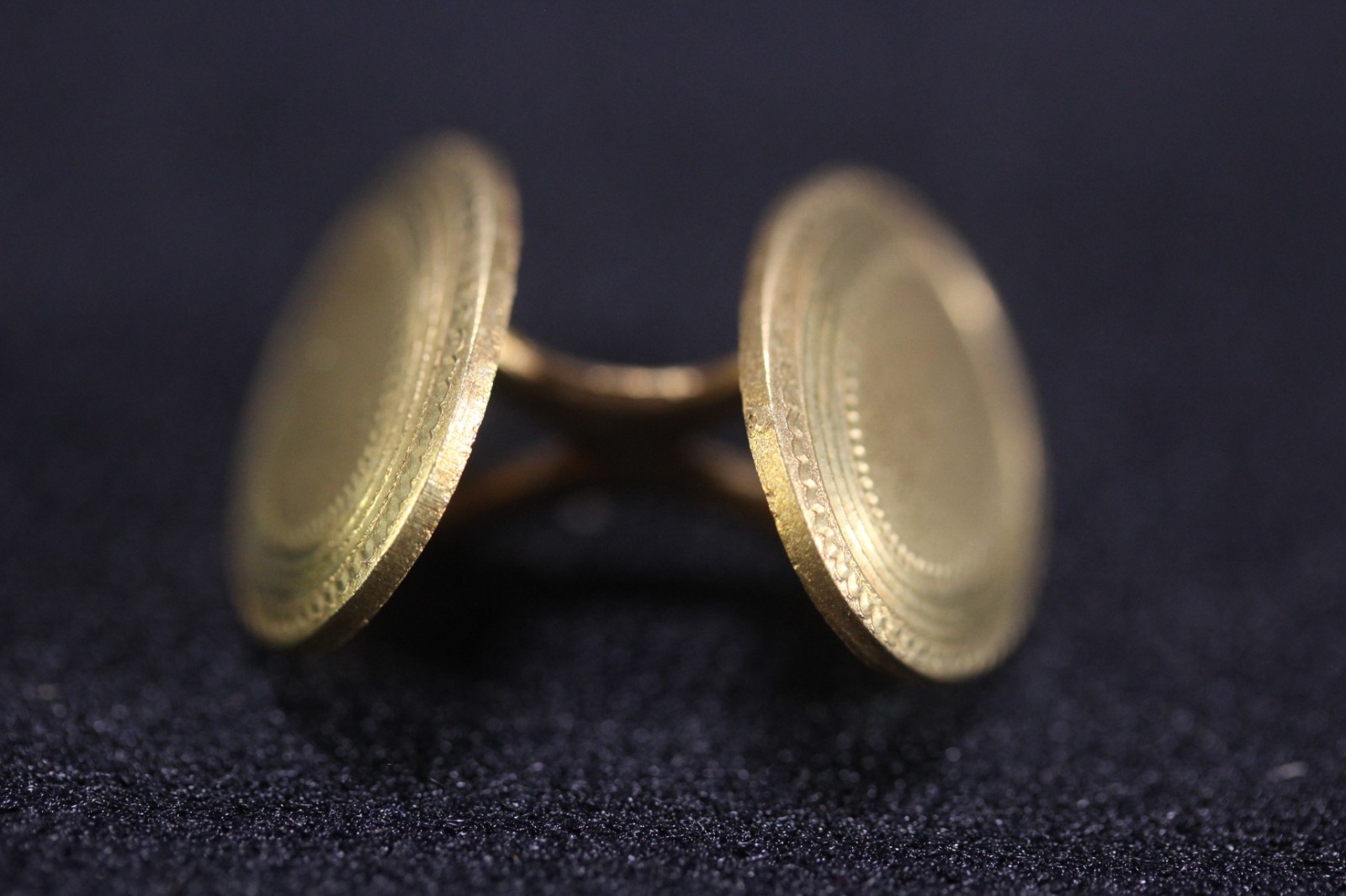 Antique Simons Gold Front Oval Cufflinks on Original Card NOS