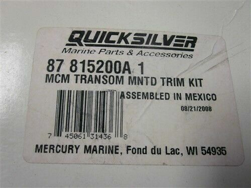 Mercury Marine Quicksilver OEM Trim Tilt Transom Mount Switch Kit PN 87-815200A1