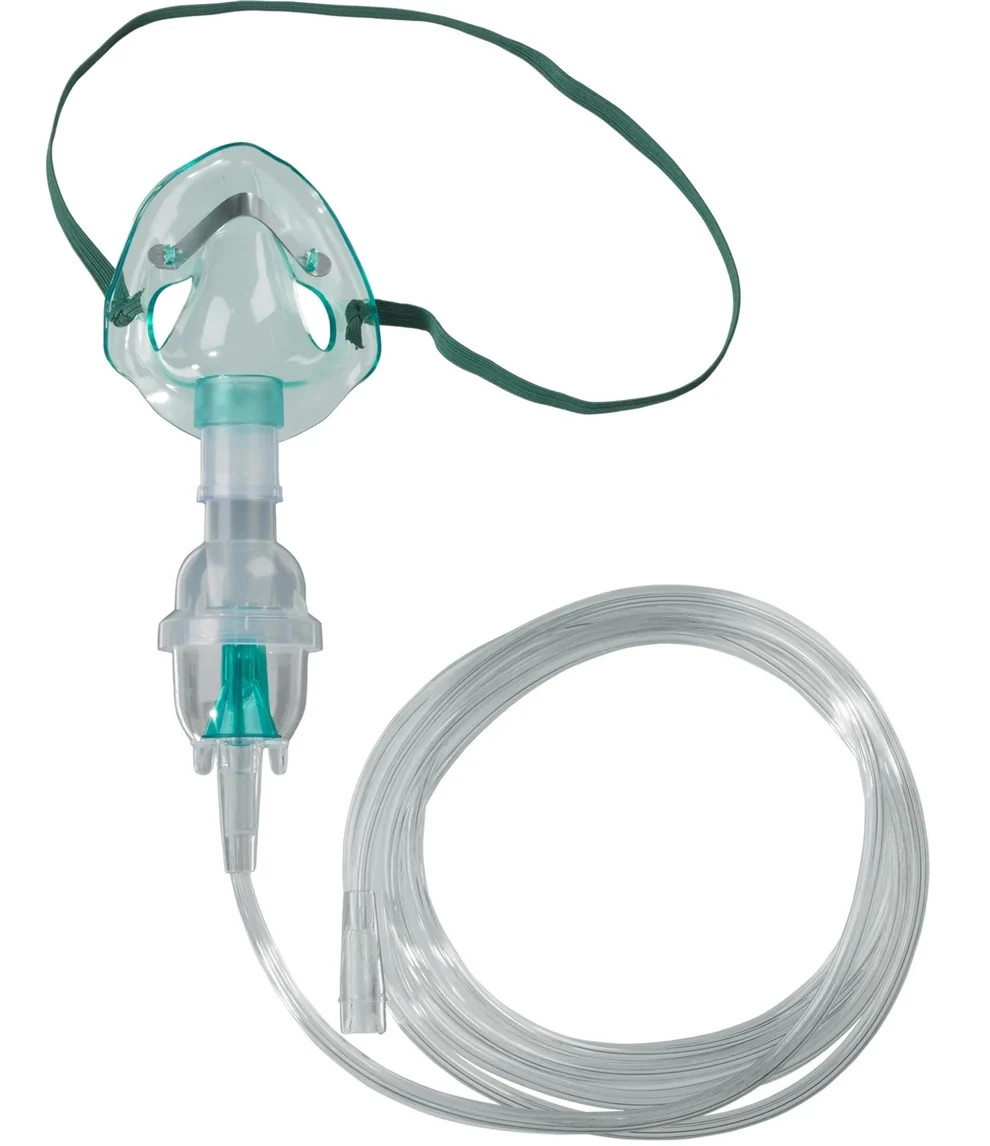 Home Oxygen Therapy Kit 7' Tube Cup Mouth Pie (Tube- Blue cup- Mask Adult)