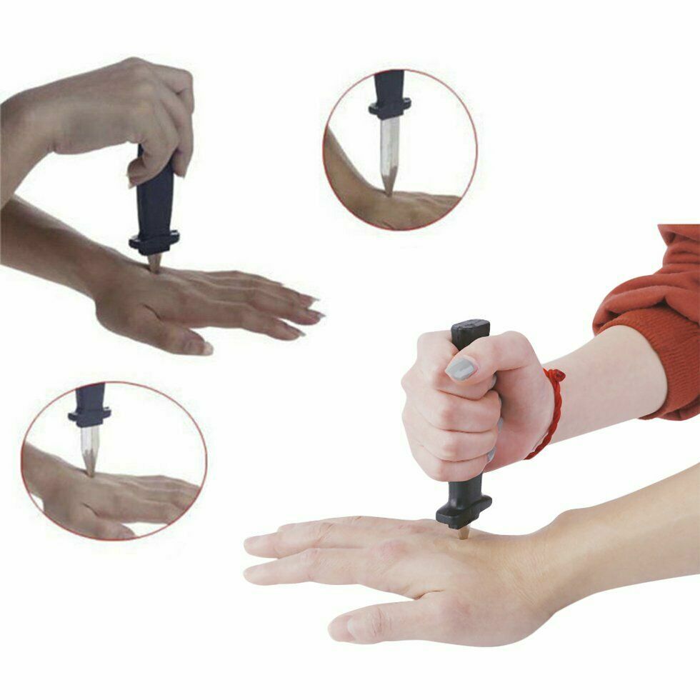 Fake Knife Magic Prop Prank Retractable Dagger Joke Trick Disappearing Blade Toy