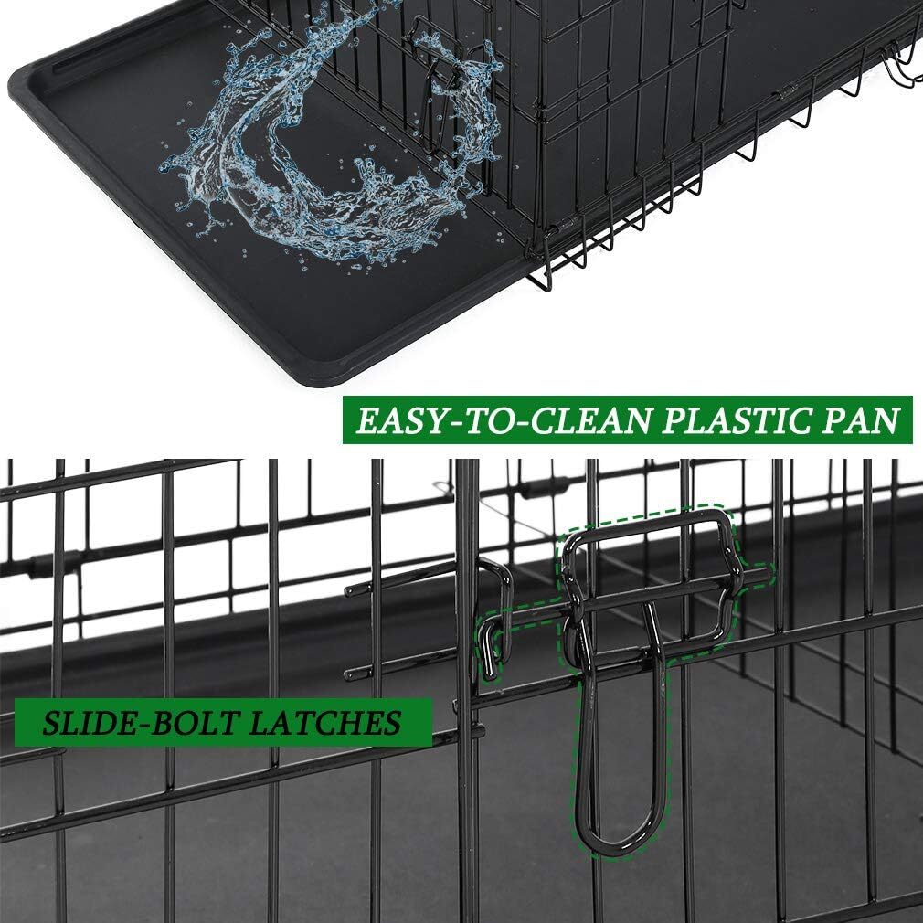 24,30,36,42,48" Dog Crates for Large Dogs Folding Mental Wire Crates Dog Kennels