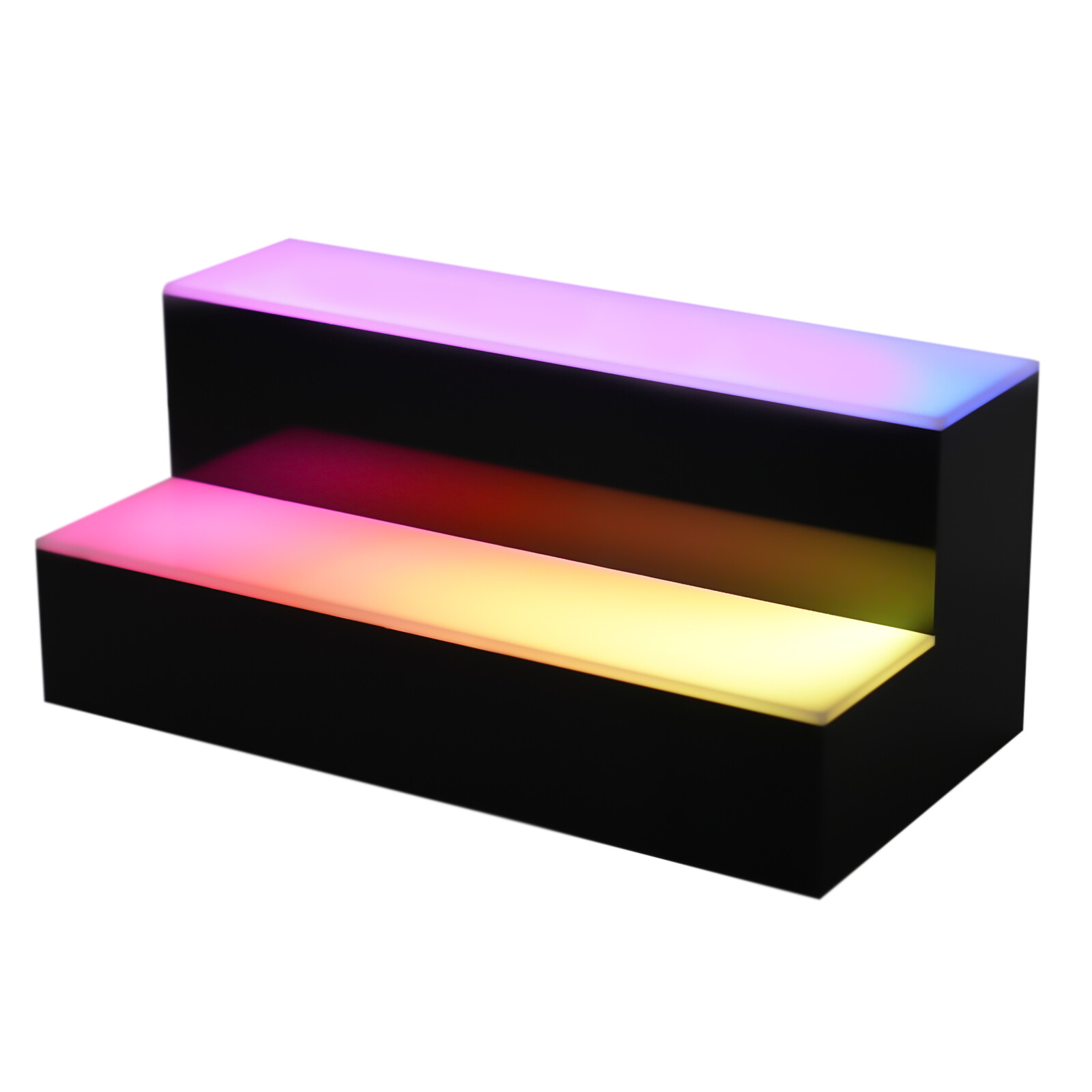 2 Tier Step - LED Lighted Back Bar Liquor Bottle Shelf Glowing Display Stand NEW