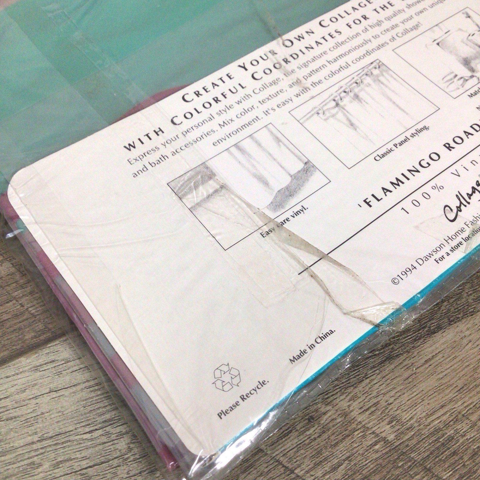 Vintage New “Flamingo Road” Shower Curtain 70x72 Vinyl