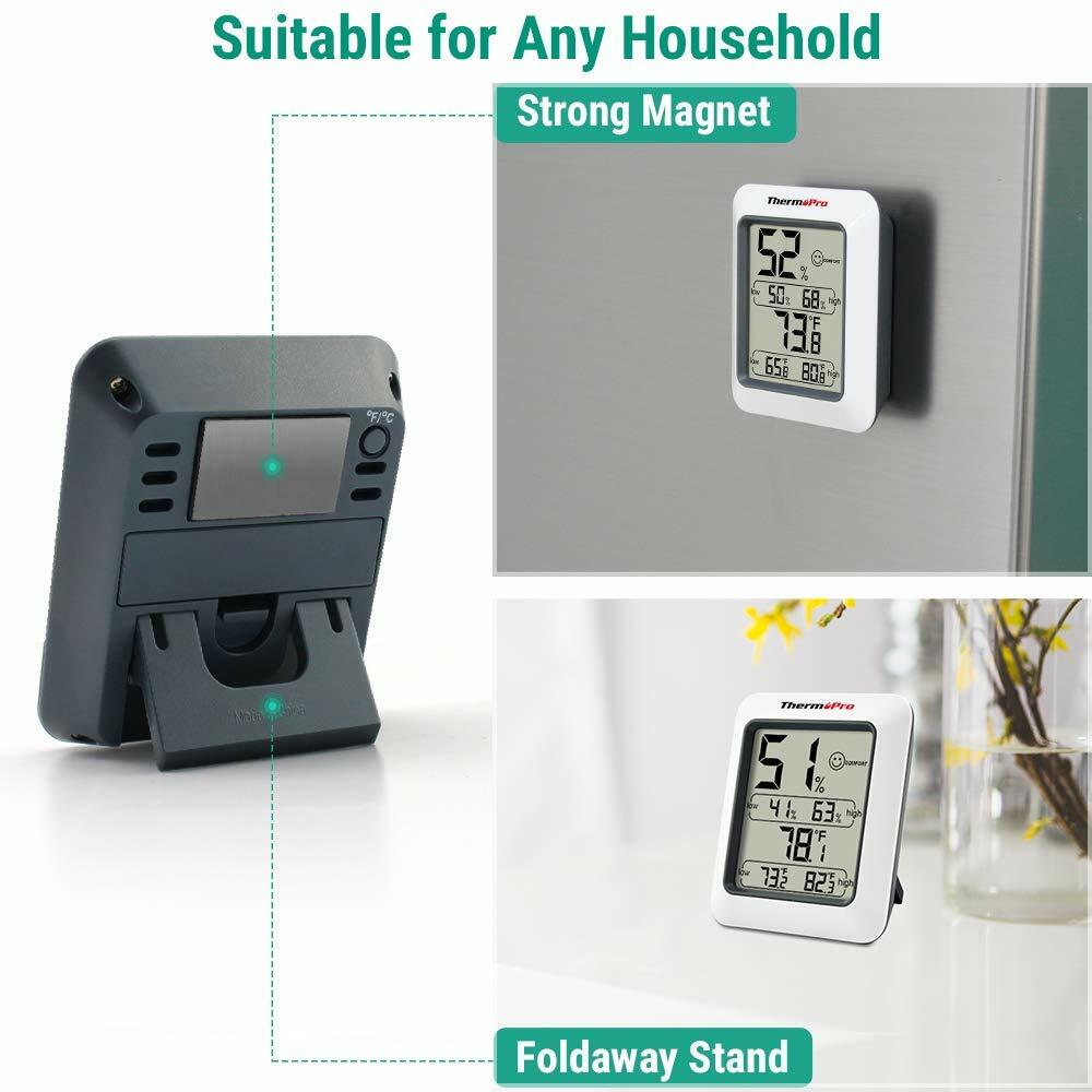 2PCS LCD Digital Indoor Thermometers Hygrometer Room Temperature Humidity Meter