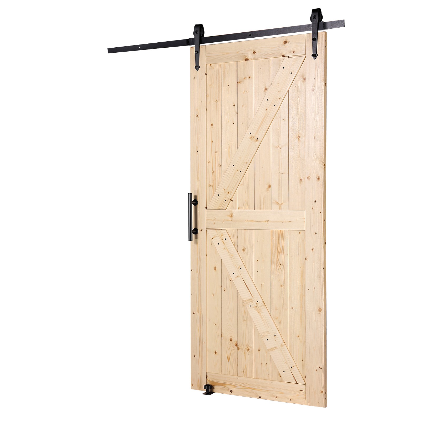 Barn Door and Hardware Kit 36" x 84" Wood Sliding Barn Door Kit Smoothly