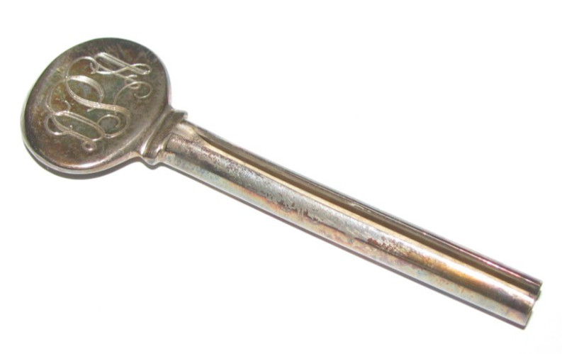 Vintage Tiffany & Co. Sterling Silver Toothpaste Tube Roller Key w/ Monogram 15g
