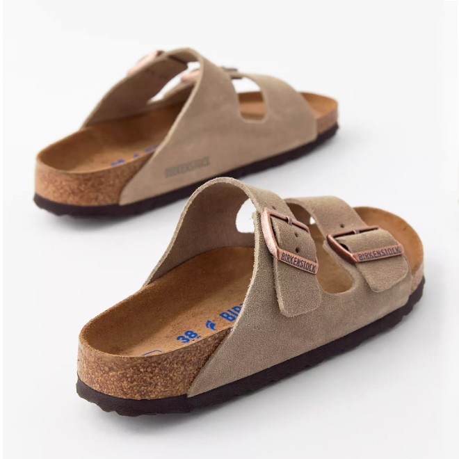 Birkenstock Arizona Taupe Soft Footbed Suede Leather Unisex Sandals