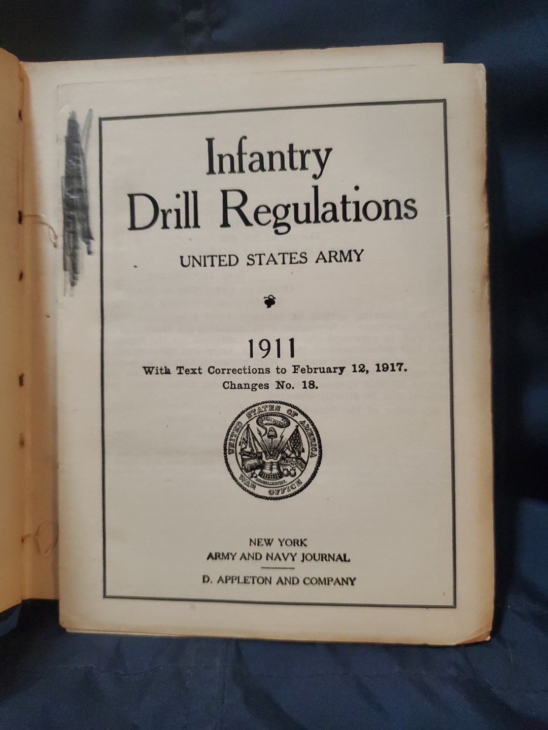 INFANTRY DRILL REGULATIONS United States Army 1911 Inscribed Illustrated WWI