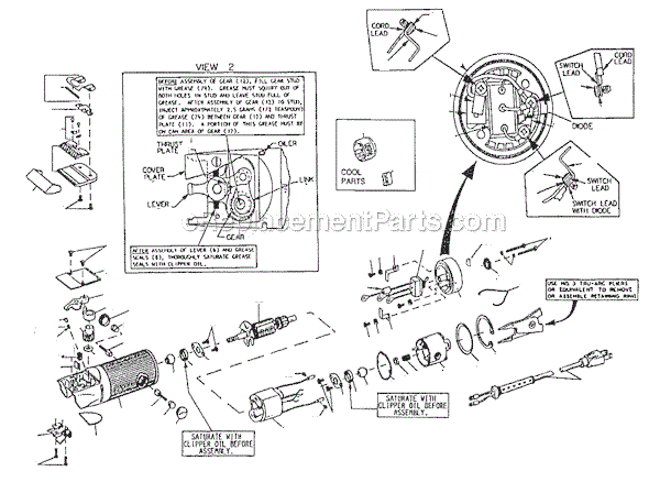 Parts for OSTER clippers CLASSIC 76 and A5,