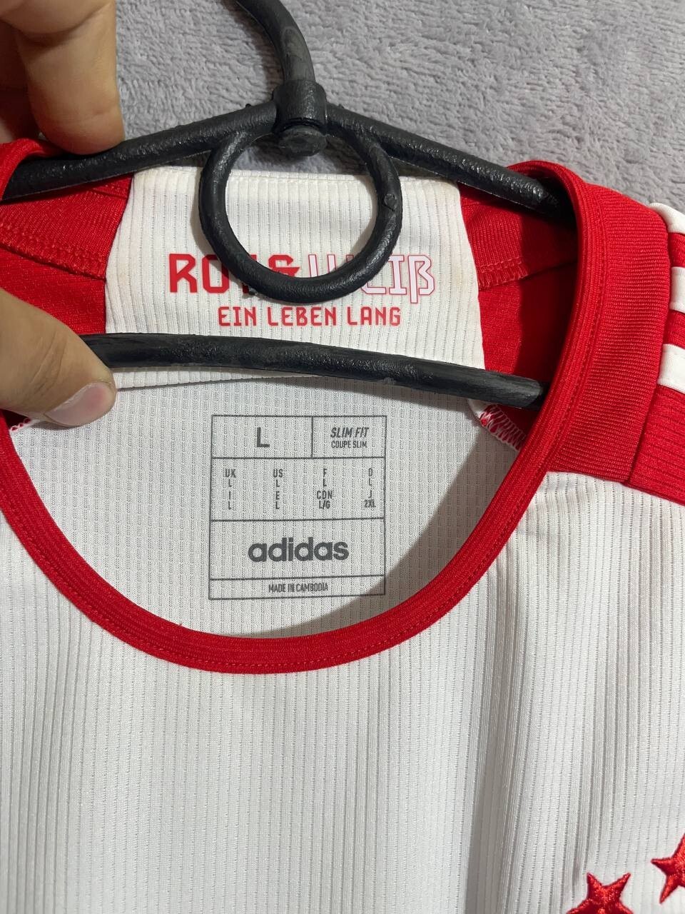 Bayern Munich Jersey Home Football Soccer Shirt White Adidas Trikot Men Size L