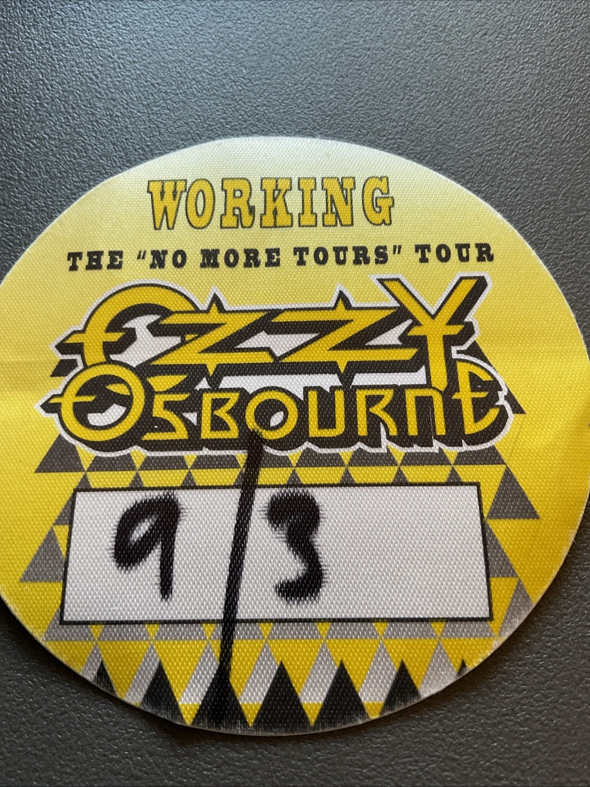 OZZY OSBOURNE *BACKSTAGE PASS +TICKET STUB*motorhead 9/3/92