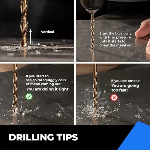 13PCS M35 HSS Metric Twist Drill Bit Set 1.5mm to 6.5mm for Hard Metal Stainless