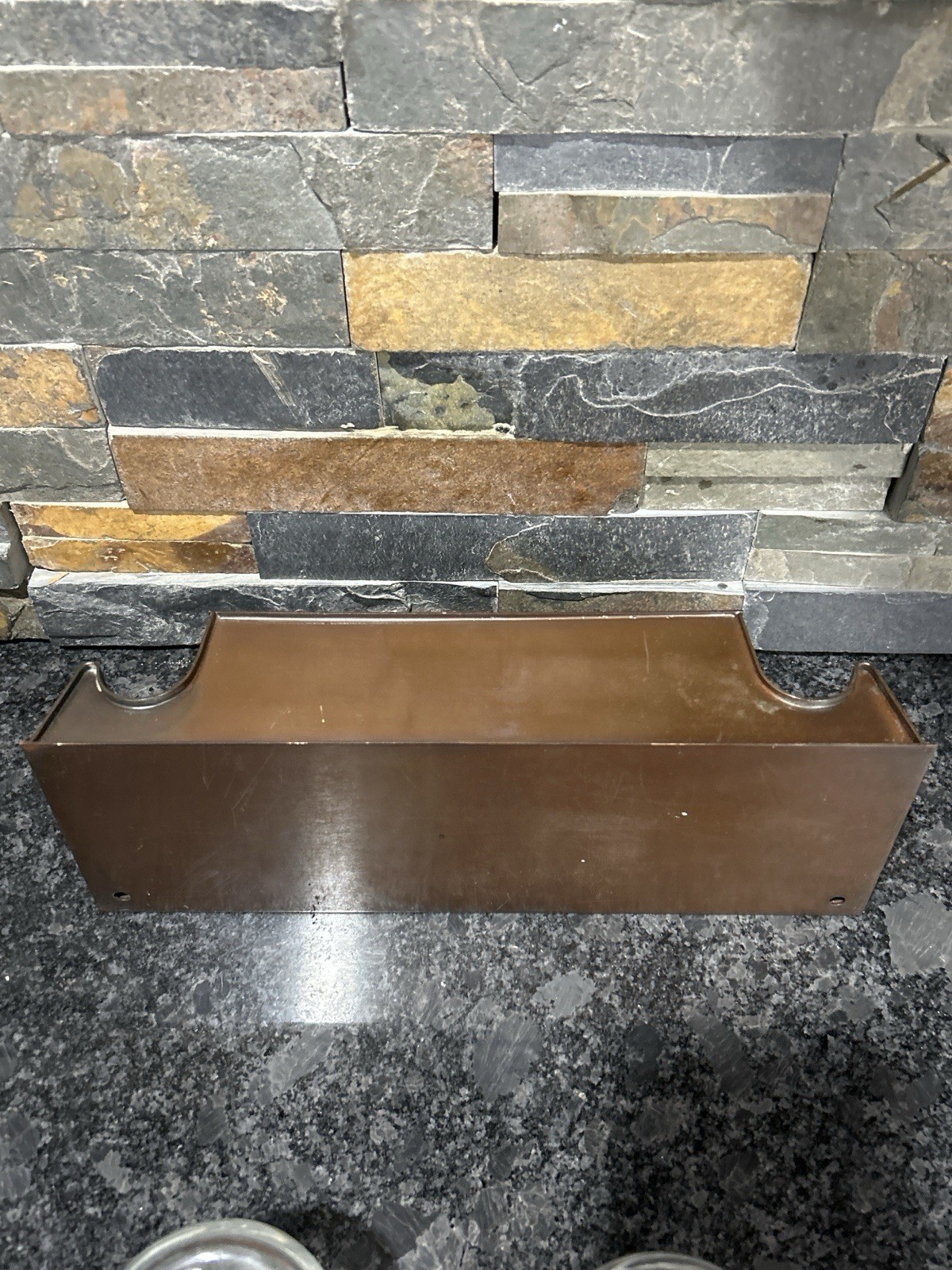 Antique Copper Brass Double Inkwell Desk Set Arts Crafts Glass Inserts