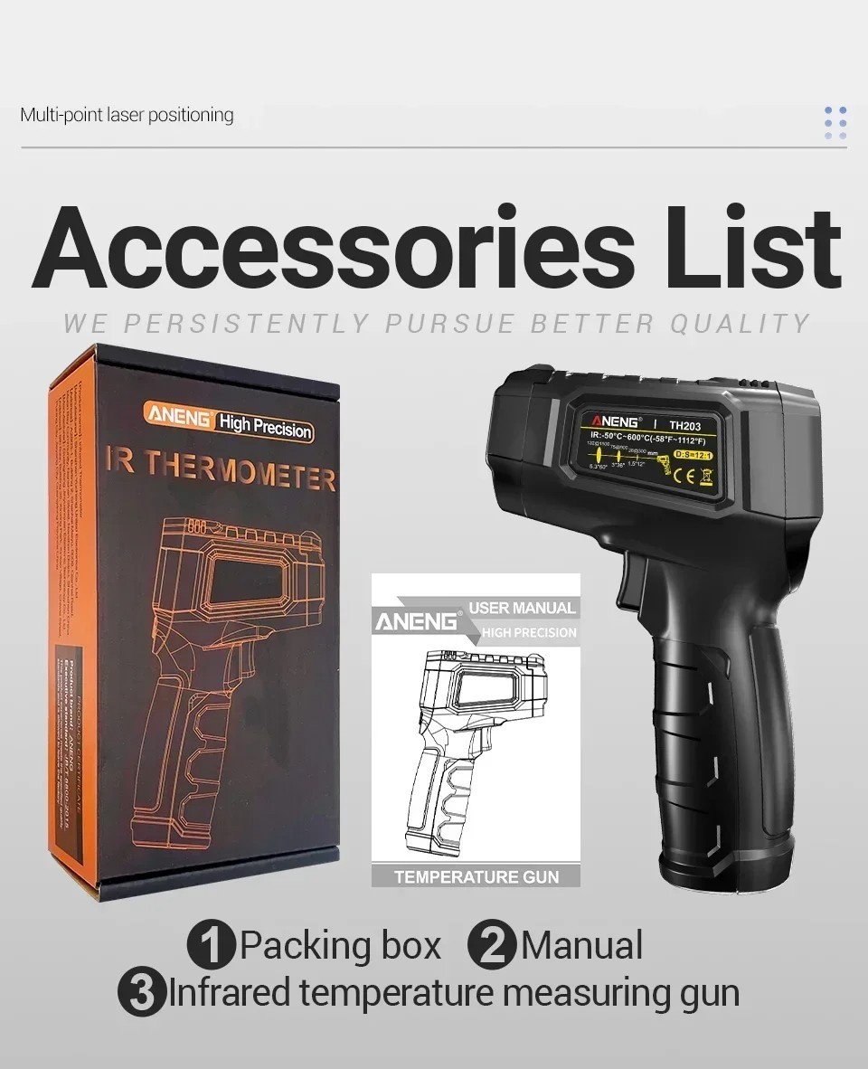 Infrared Thermometer LCD Digital Non-contact Laser IR Temperature Gun Temp Meter